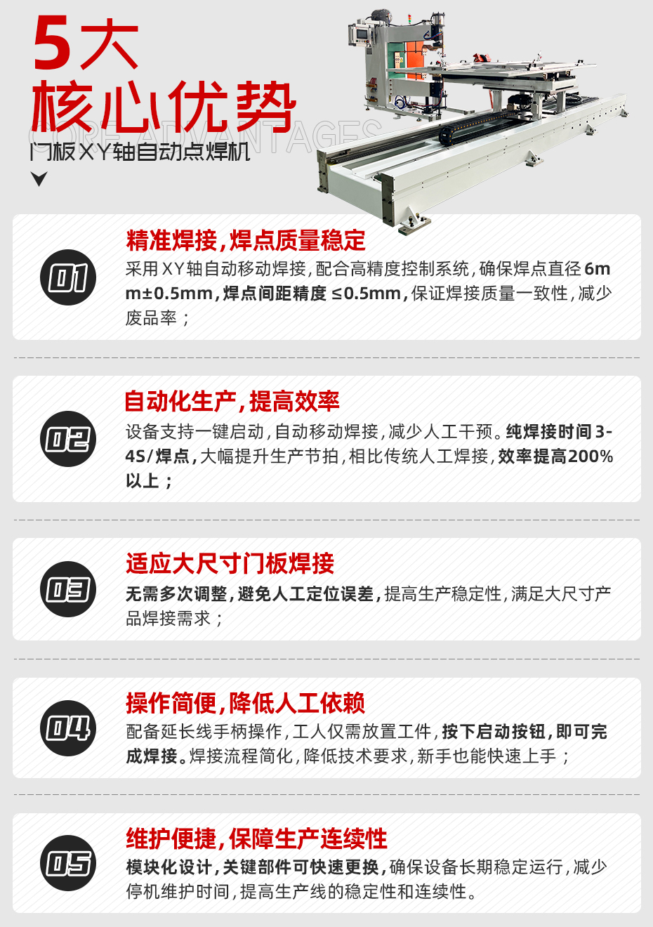 門(mén)板X(qián)Y軸自動(dòng)點(diǎn)焊機(jī)詳情核心優(yōu)勢(shì)